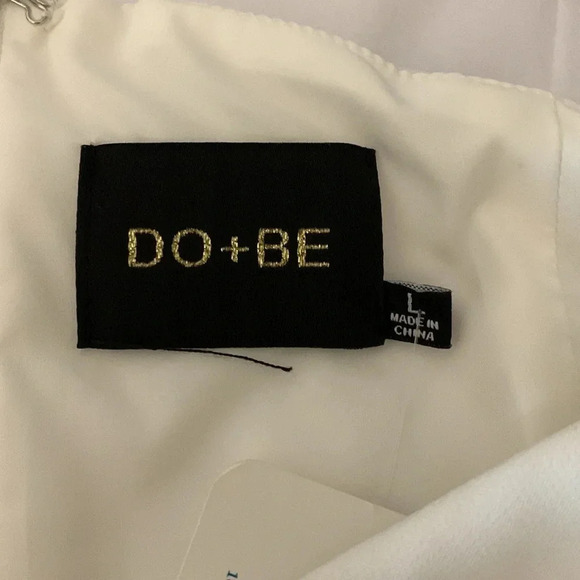 Do+Be One Shoulder Asymmetric Overlap Dress Size Large Color White NWT - Picture 5 of 11